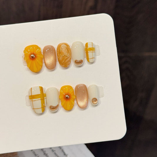 Sunflower Glow Nails